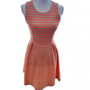 Bar III brown and orange Striped A Line Dress
